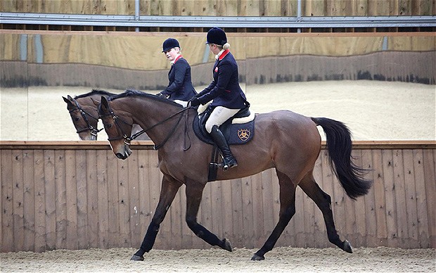 Kauto Star and Laura Collett rehearsing a dressage routine