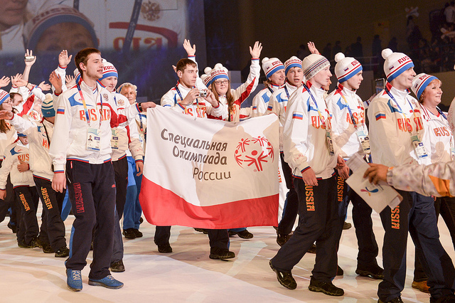 Pyeongchang 2013 Special Olympics Russian team walking at opening ceremony January 29 2013