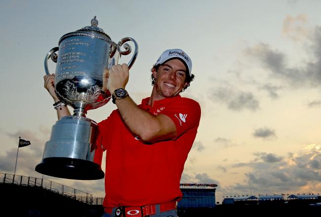 Rory McIlroy with PGA Championship trophy