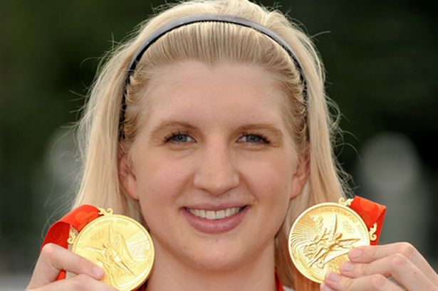 Becky Adlington with two Olympic gold medals