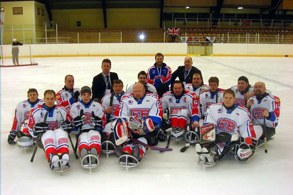 British ice sledge hockey team