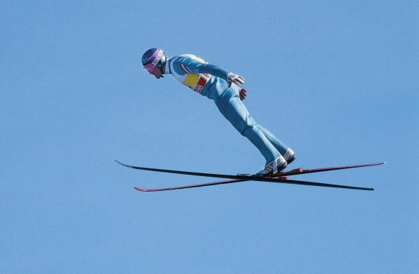 Eddie The Eagle Edwards in action at Calgary 1988