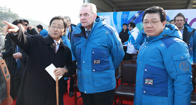 Jacques Rogge in Pyeongchang February 1 2013