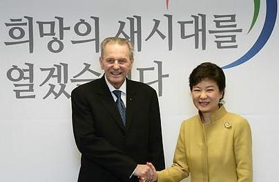 Jacques Rogge meets Park Geun-hye Seoul February 1 2013