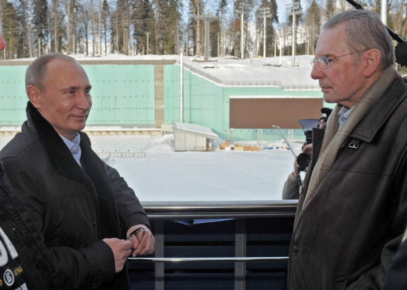 Jacques Rogge with Vladimir Putin Sochi February 7 2013