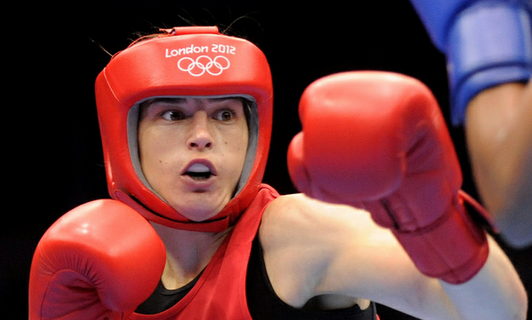 Katie Taylor fighting at London 2012