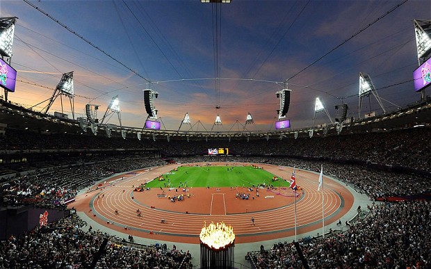 London 2012 Olympic Stadium with cauldron