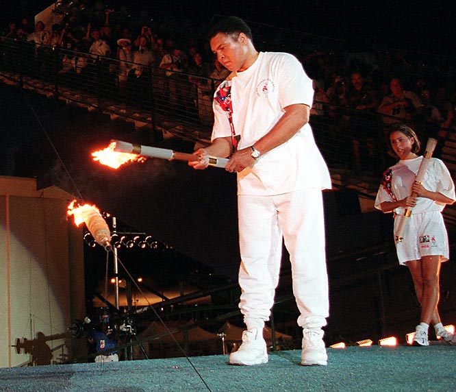 Muhammad Ali lights Olympic torch Atlanta 1996