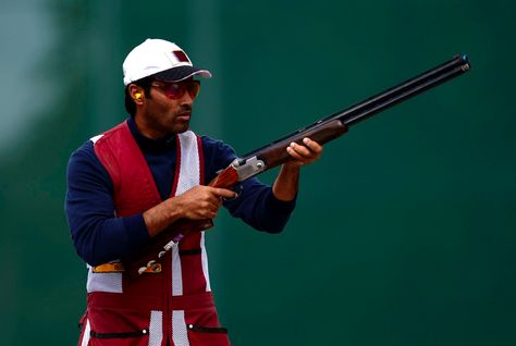 Nasser Al-Attiyah with gun