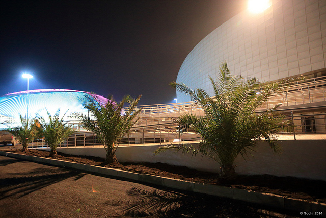 Sochi 2014 venues at night December 2012