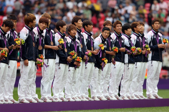 South Korean football team receive bronze medals London 2012