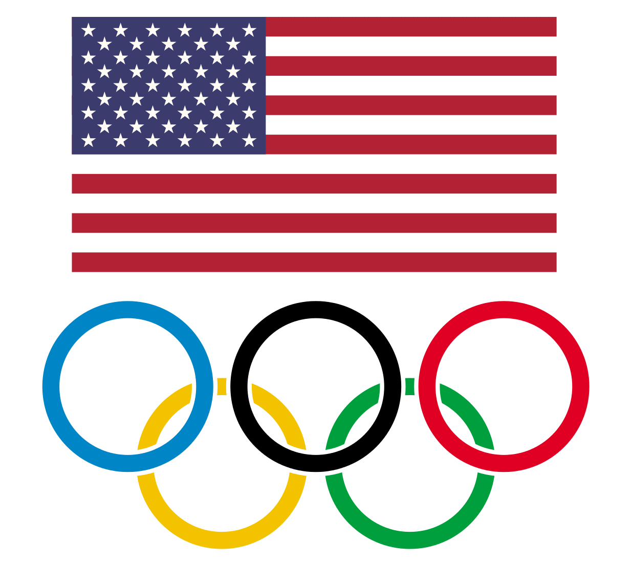 USA flag with rings