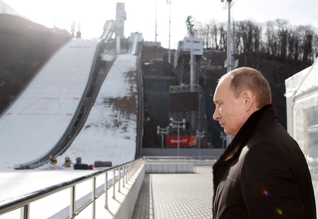Vladimir Putin at RusSki Gorki Jumping Center February 6 2013