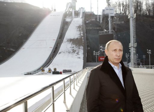 Vladimir Putin at Sochi 2014 ski jump facilitiy