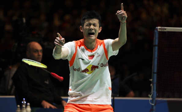 Chen Long of China celebrates winning the mens singles final after defeating Lee Chong Wei of Malaysia