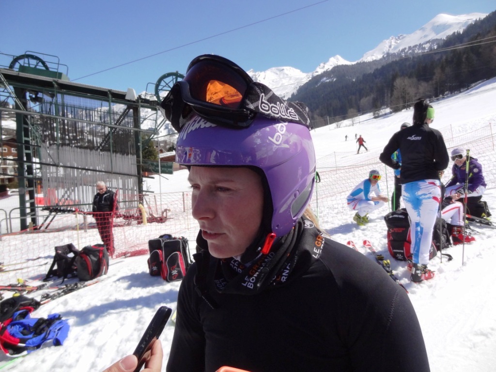 Frances Tessa Worley after winning silver in the womens giant slalom