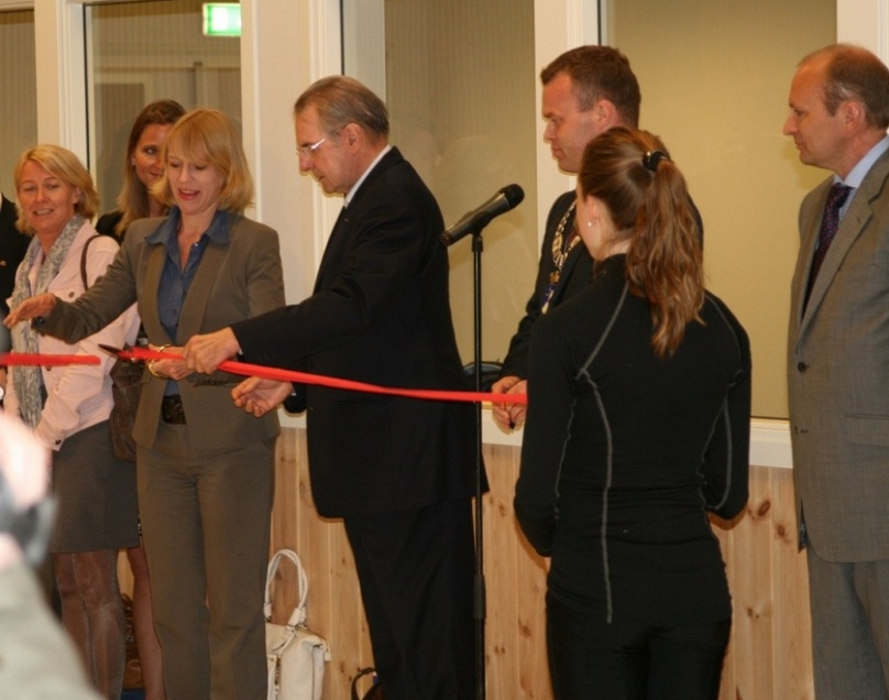 IOC President Jacques Rogge opened the Lillehammer Curling Arena in Norway