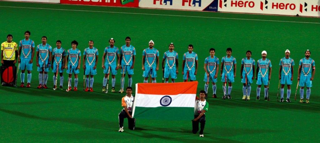 Indian team during National Anthom
