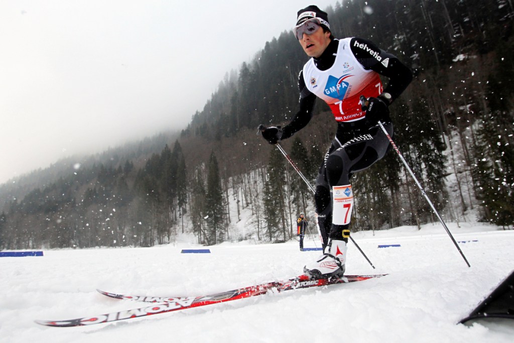 Jonas Baumann and won the mens nordic skiing team sprint event