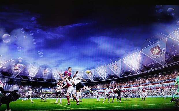 West Ham Olympic Stadium with bubbles