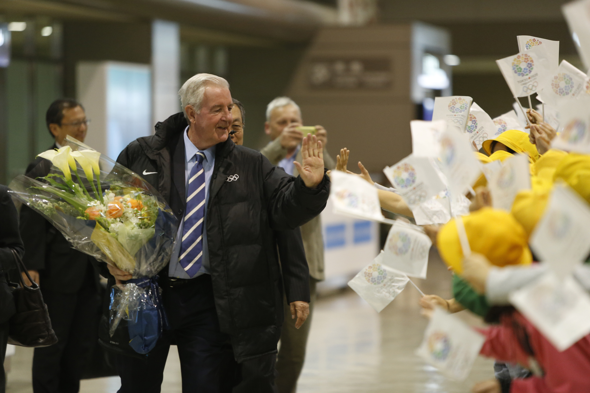 Sir Craig Reedie arrives at Narita Airport March 1 2013