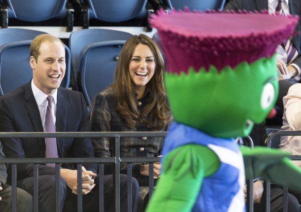 Duke and Duchess of Cambridge watch Clyde at Emirates Arena April 4 2013