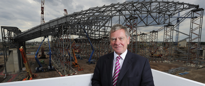 Howard Shiplee in front of London 2012 project