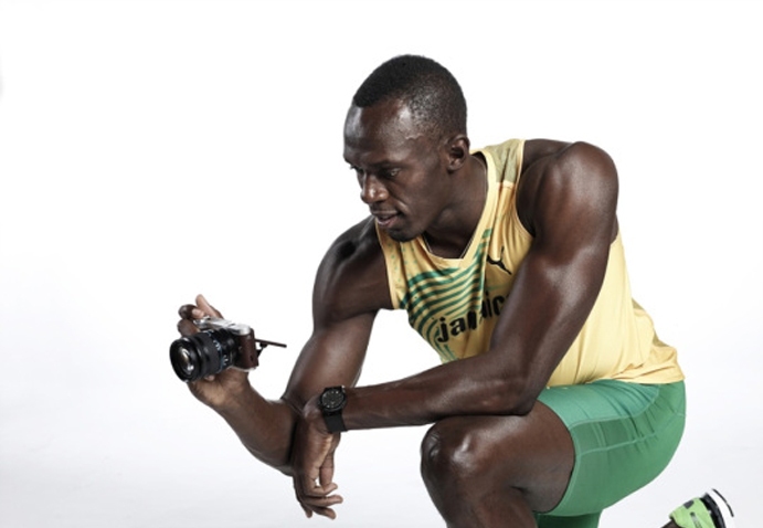 Usain Bolt with Samsung camera