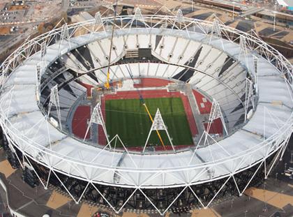 London 2012 Olympic Stadium from air