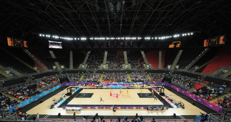 The O2 Arena in basketball mode
