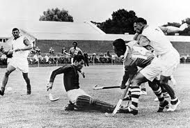 Afghanistan playing hockey against Singapore at the Melbourne 1956 Olympics