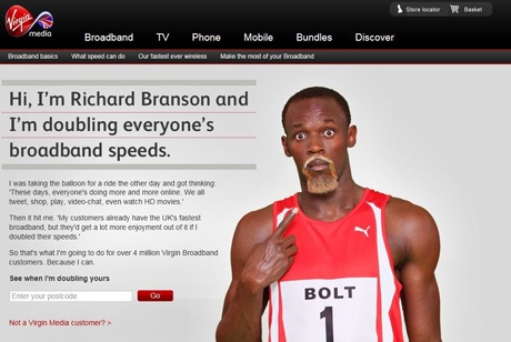Usain Bolt in banned Virgin Media advert