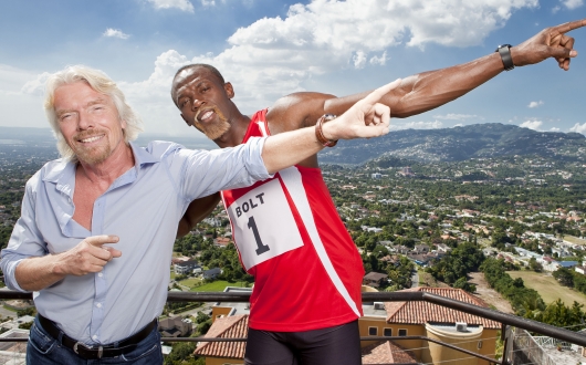 Usain Bolt with Richard Branson