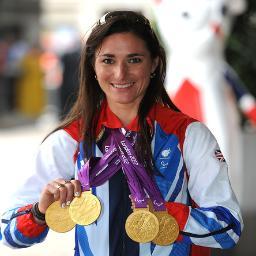 Dame Sarah Storey with London 2012 gold medals