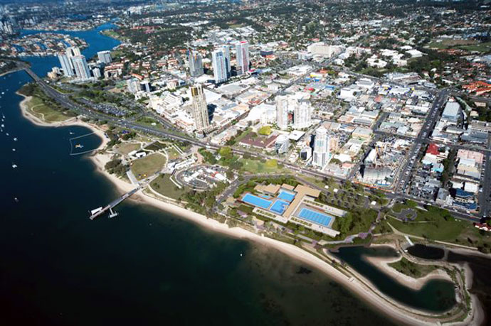 Gold Coast Aquatic Centre aerial view