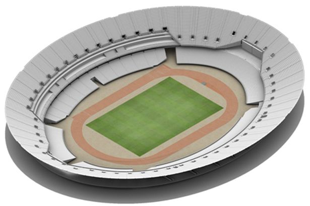 How the Olympic Stadium will look in athletics mode with the running track