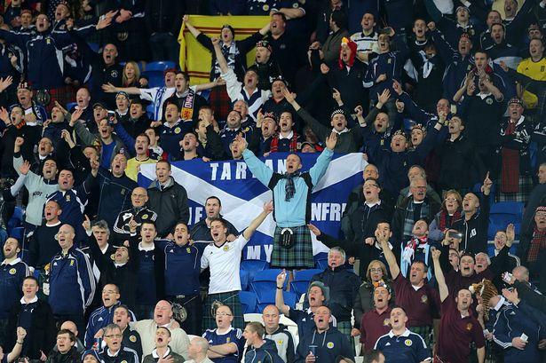 Scotland fans celebrating