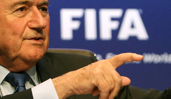 Sepp Blatter pointing