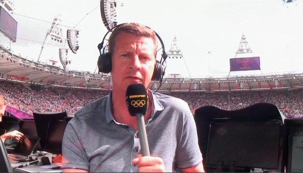 Steve Cram commenting for BBC at London 2012 cropped