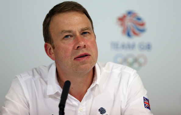 Andy Hunt in front of Team GB logo