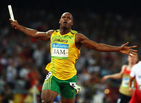 Asafa Powell won Olympic gold as part of the Jamaican mens 4x100m relay at Beijing 2008