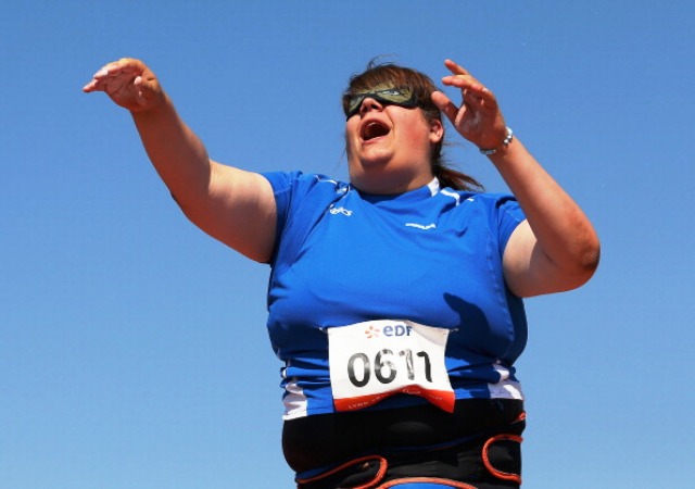 Italian Assunta Legnante added World Championship gold to her Paralympic title with world record throw of 1679m in the womens F11 shot put