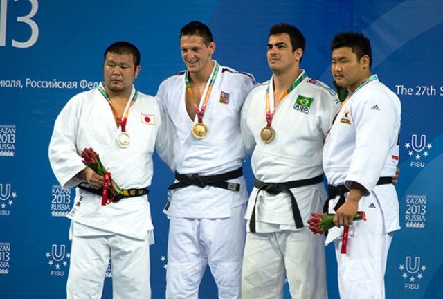 Lukas Krpalek secured his second individual judo gold medal in the mens open category at Kazan 2013