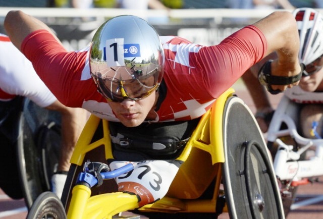 Marcel Hug claimed his third World Championship crown in a row in the T54 10000m at the IPC Athletics World Championships