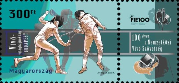 Official stamps Fencing World Championships Budapest 2013 2