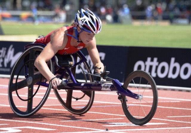 Tatyana McFadden of the USA claimed two IPC Athletics World Championship golds in Lyon today