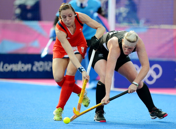 Britain's captain Kate Walsh (left) in action during the London 2012 Olympic bronze medal match against New Zealand