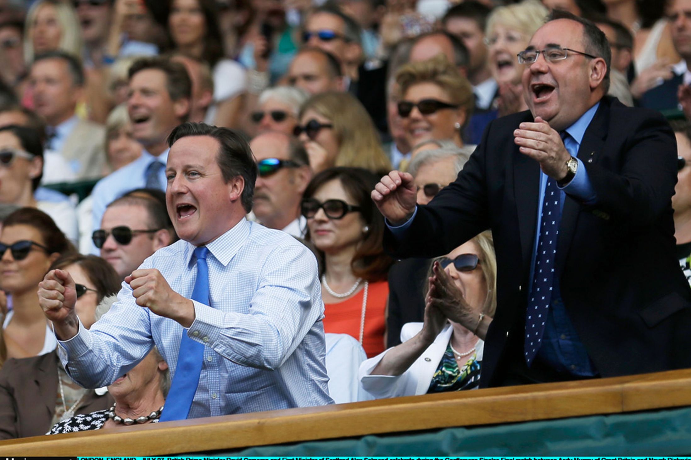 David Cameron and Alex Salmond celebrate Andy Murray winning Wimbledon 2013