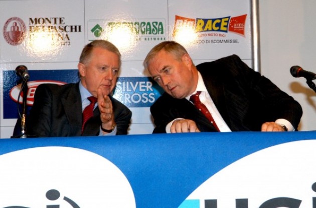 Hein Verbruggen and Pat McQuaid in press conference