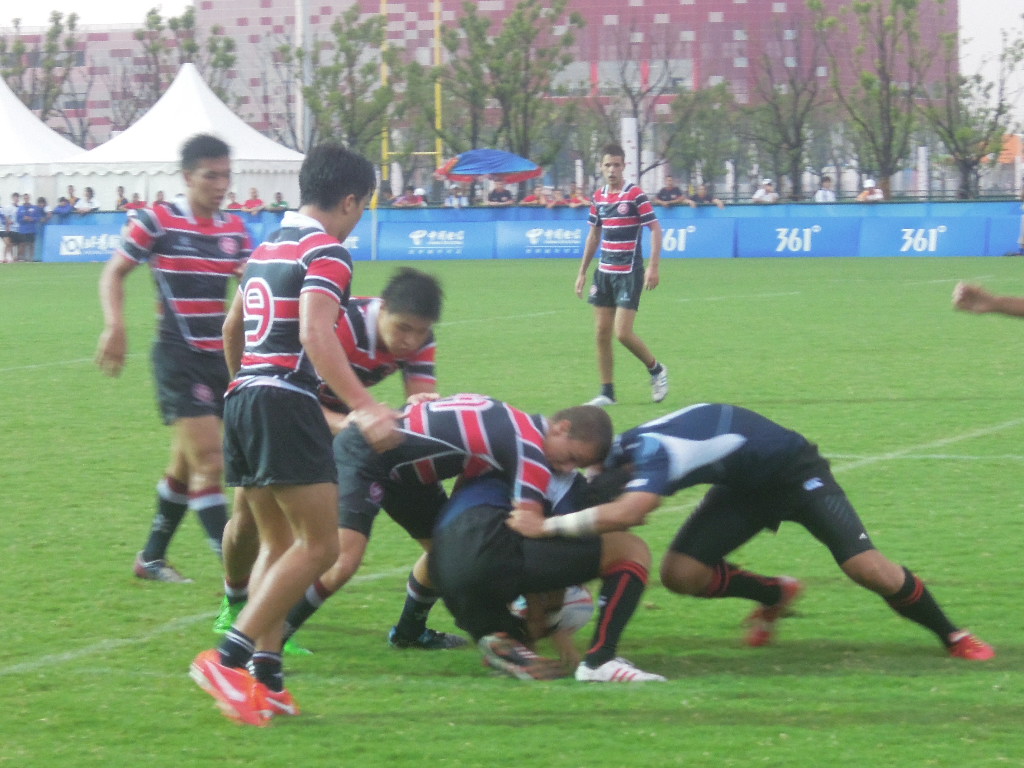 A scrum in the thrilling Japan v Hong Kong showdown